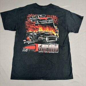 Drag Racing Shirt Mens Medium Black Gerry Capano Split Hot Rods Graphic Print